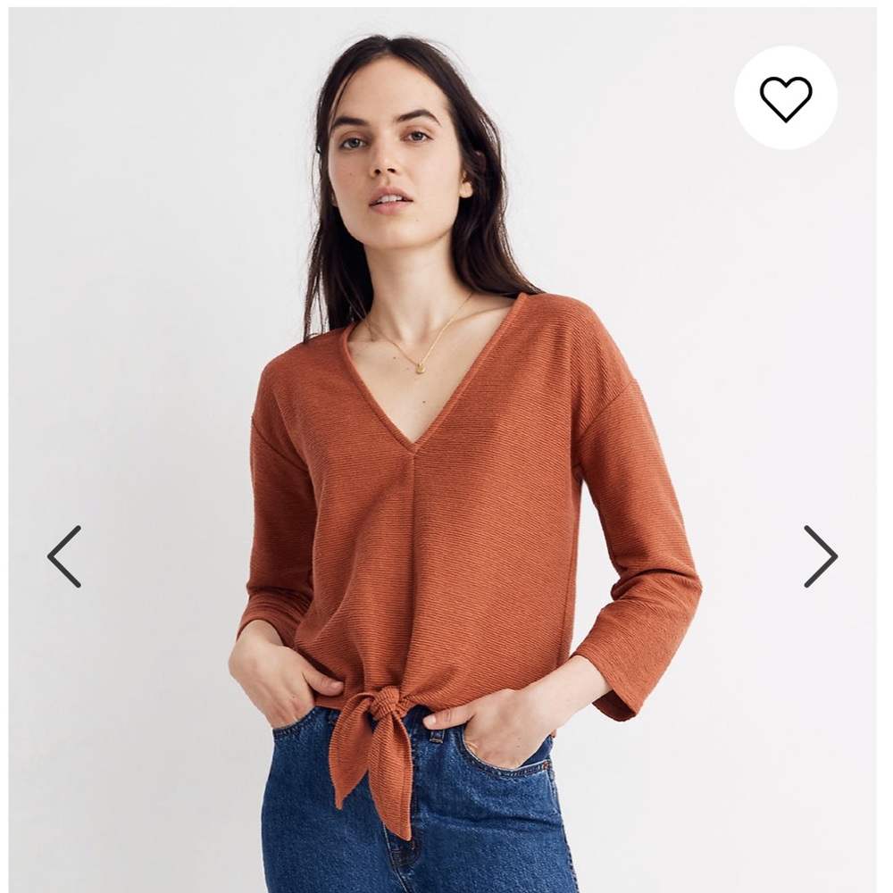 Madewell TeXTURE & Thread tie front top.